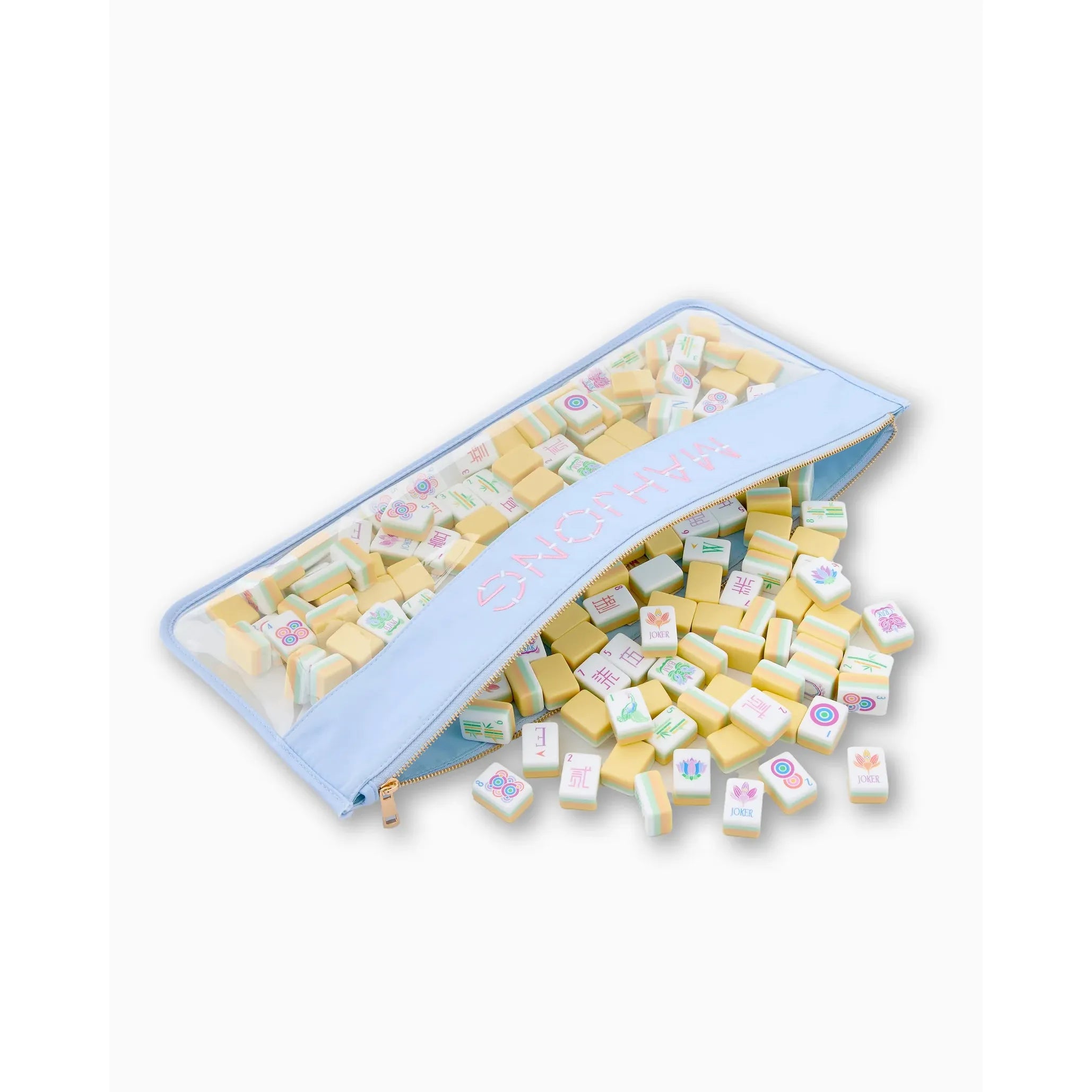 Light Blue Bamboo Mahjong Bag – Zippered | Oh My Mahjong by Oh My Mahjong