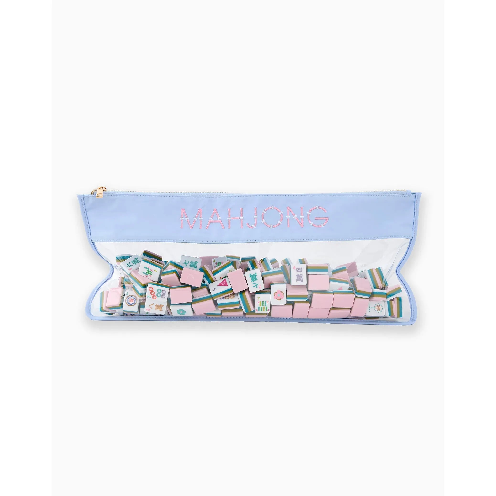 Light Blue Bamboo Mahjong Bag – Zippered | Oh My Mahjong by Oh My Mahjong