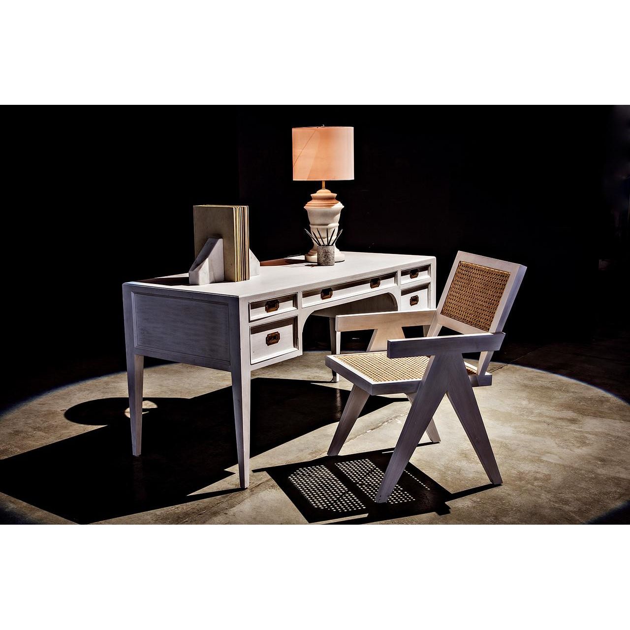 Jude Chair with Caning, White Wash by NOIR