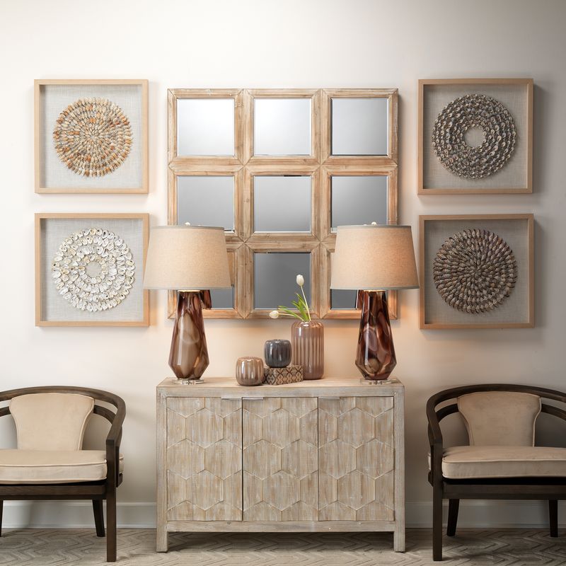 Maldives Framed Wall Art, White Abalone Shells by Jamie Young