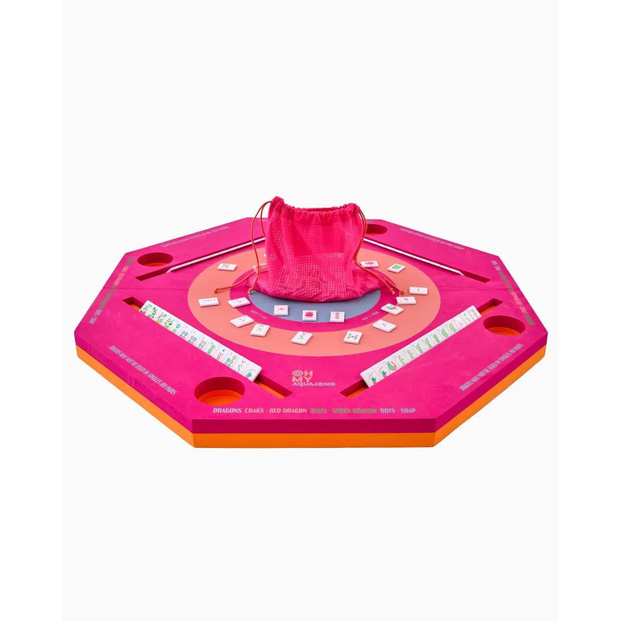 Aqua Jong Pool Mat – Pink by Oh My Mahjong