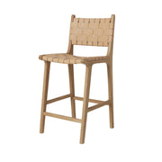 Stool #2 Counter Stool – Natural Oak with Woven Leather by Hati Home