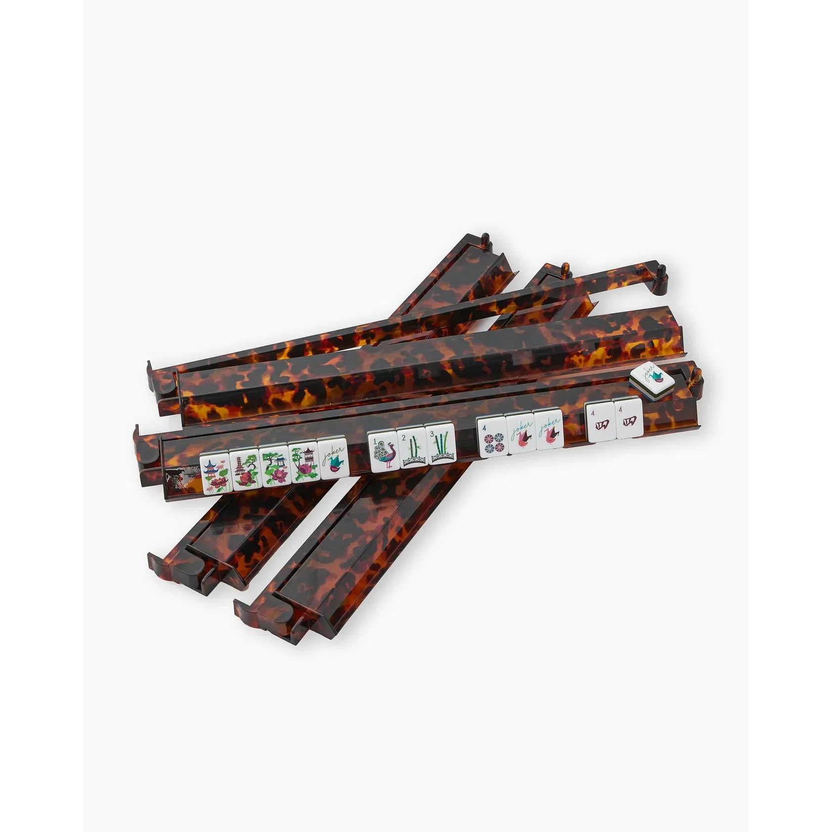 Tortoise Shell Mahjong Rack & Pusher Set by Oh My Mahjong