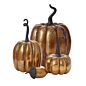Totem Pumpkin in Antique Gold Aluminum Décor 9.25" x 13.5" by Ivory & Olive