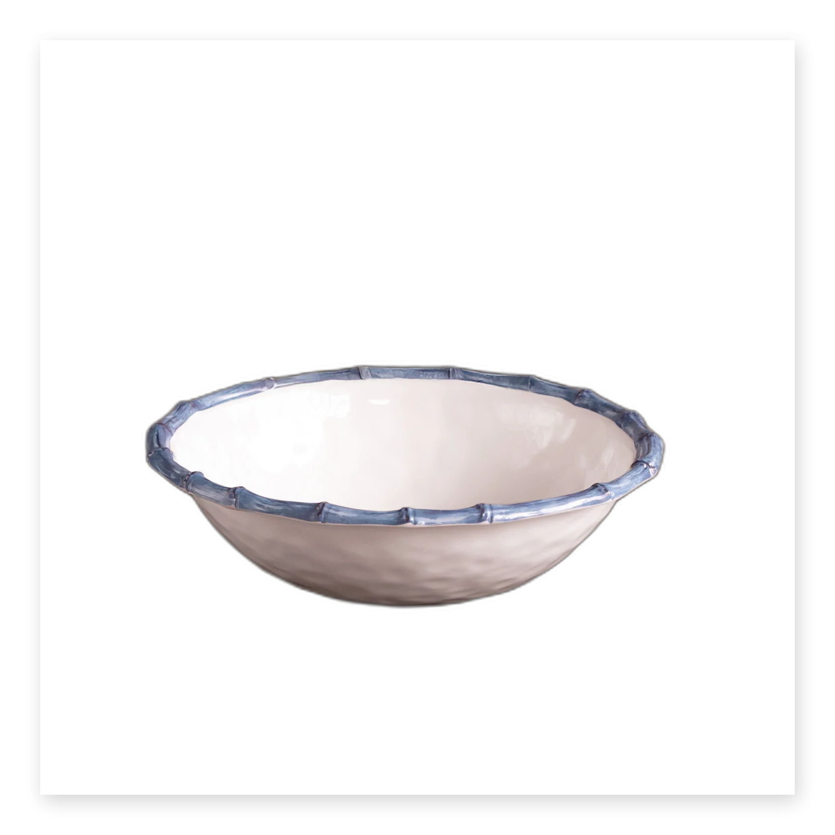 VIDA Bamboo Large Salad Bowl – White & Blue | Beatriz Ball by Beatriz Ball