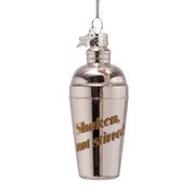 Ornament glass cocktail shaker shaken not stirred H3.25"