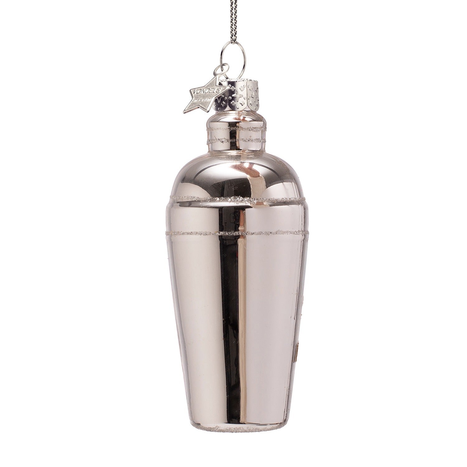 Ornament glass cocktail shaker shaken not stirred H3.25"