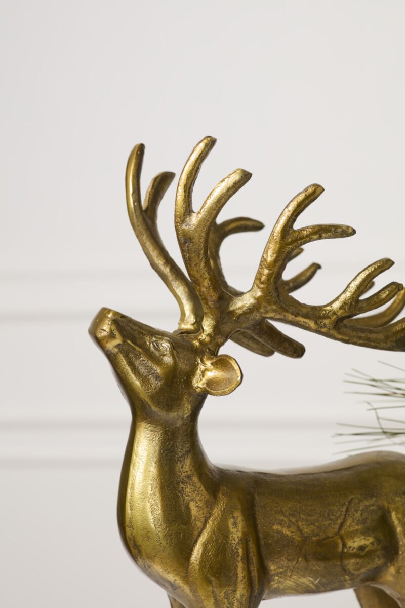 Winter Sleigh Deer – Antique Gold