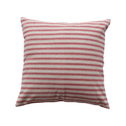 Woven Cotton Striped Pillow – Red & Natural (20" Square)